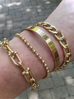 Gold Cuff Bracelet -Adjustable!